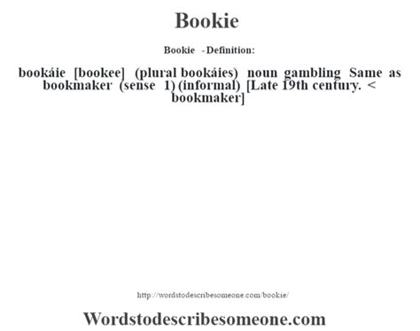 bookie def|BOOKIE Definition & Meaning .